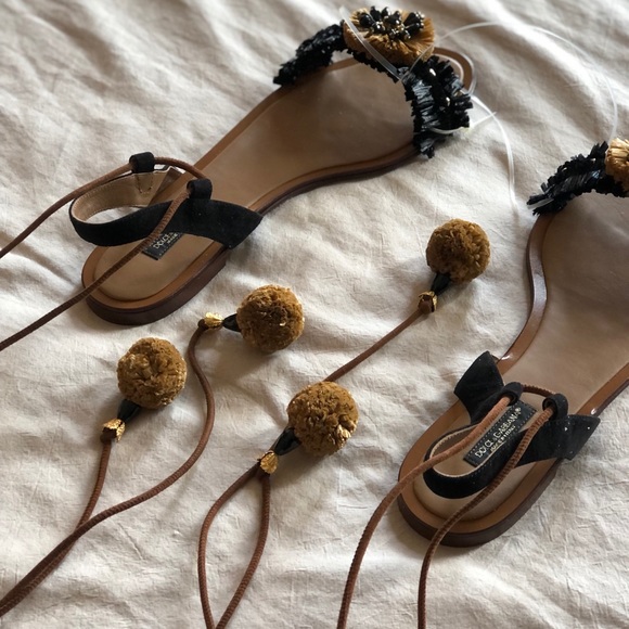 Dolce & Gabbana Pom-Pom Embellished Sandals - Picture 3 of 4